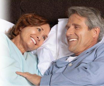 elderly couple relaxing
