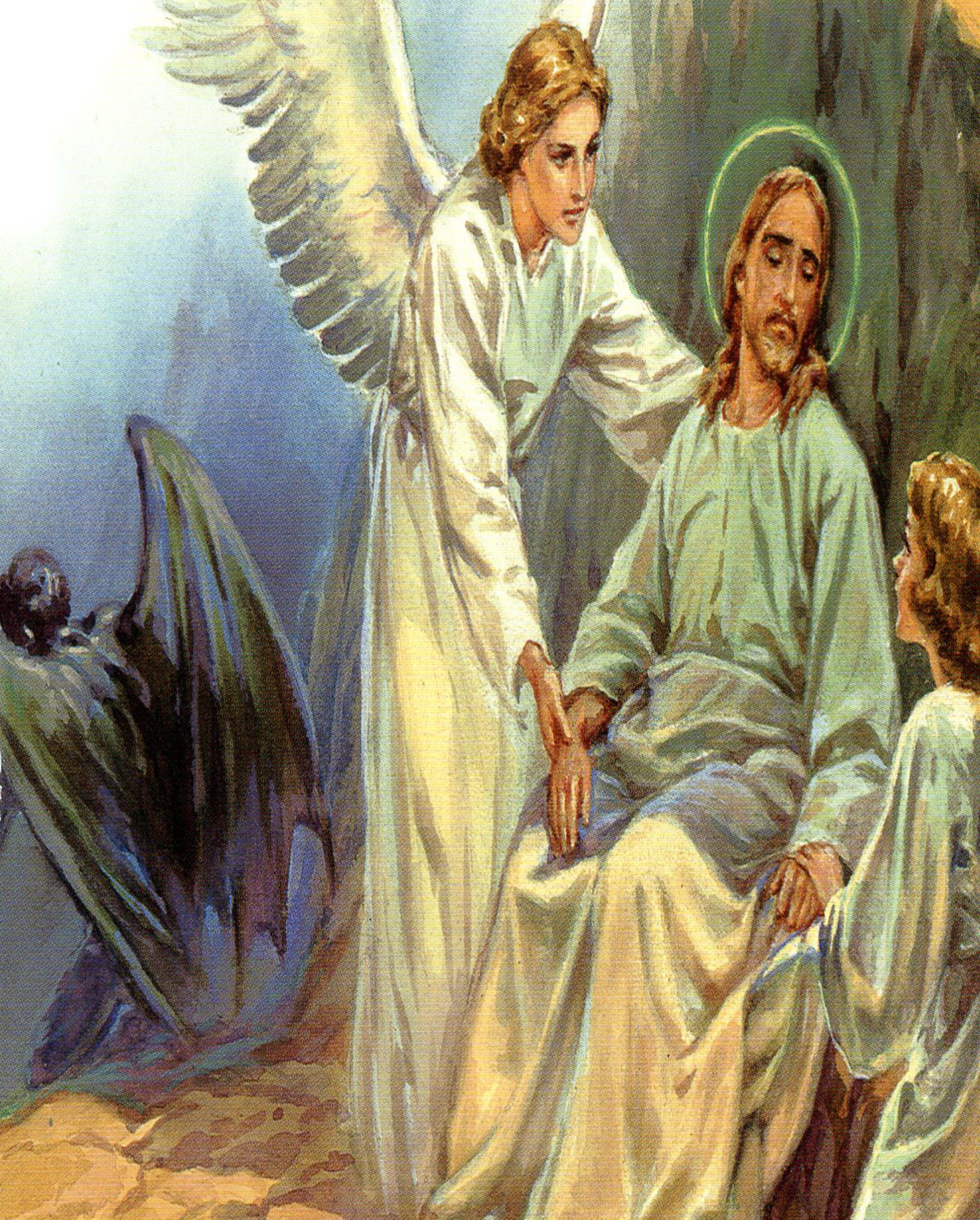 Angel serve Jesus N - CATHOLIC PRINTS PICTURES - Catholic Pictures