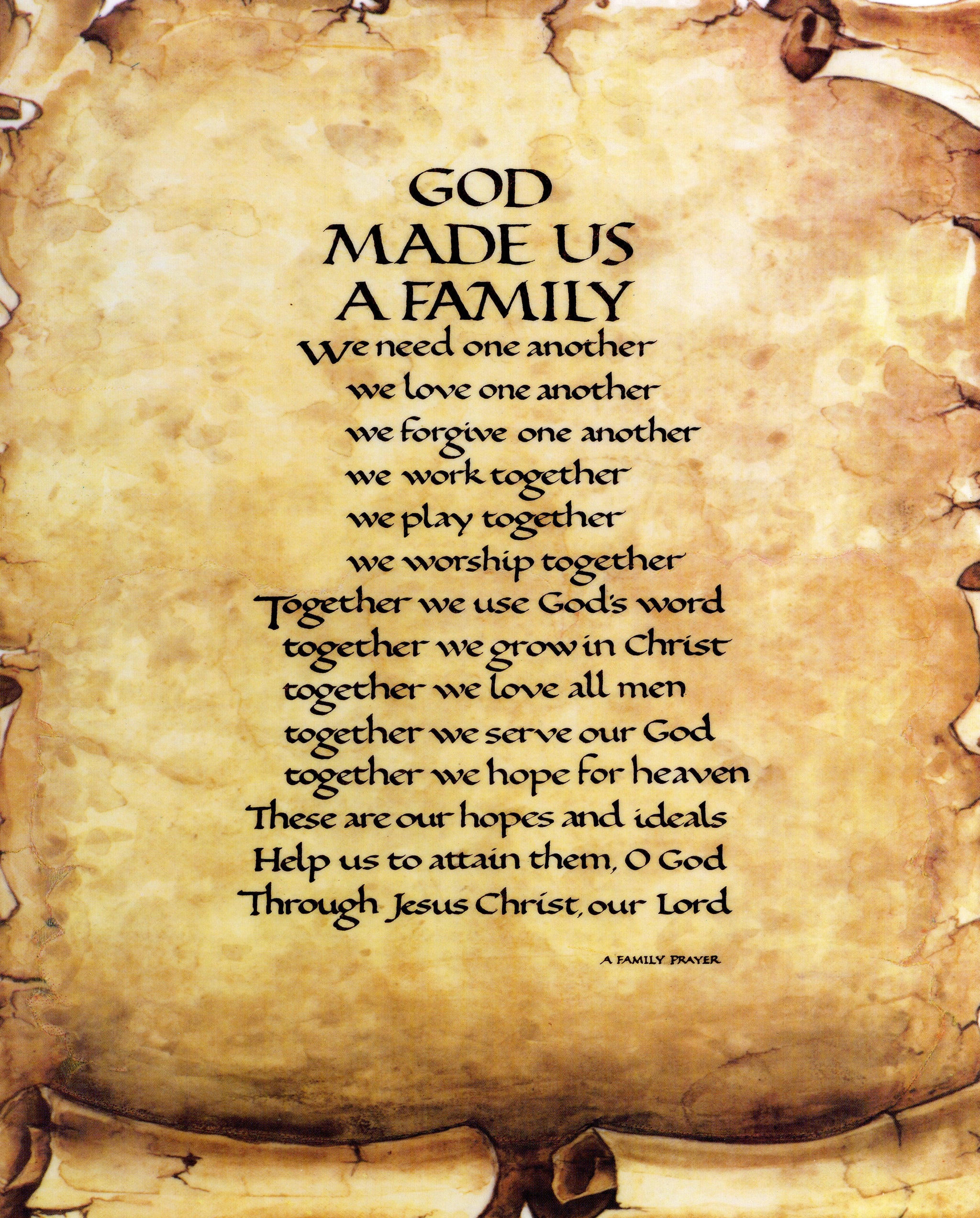 God Made Us A Family Catholic Prints Pictures - 