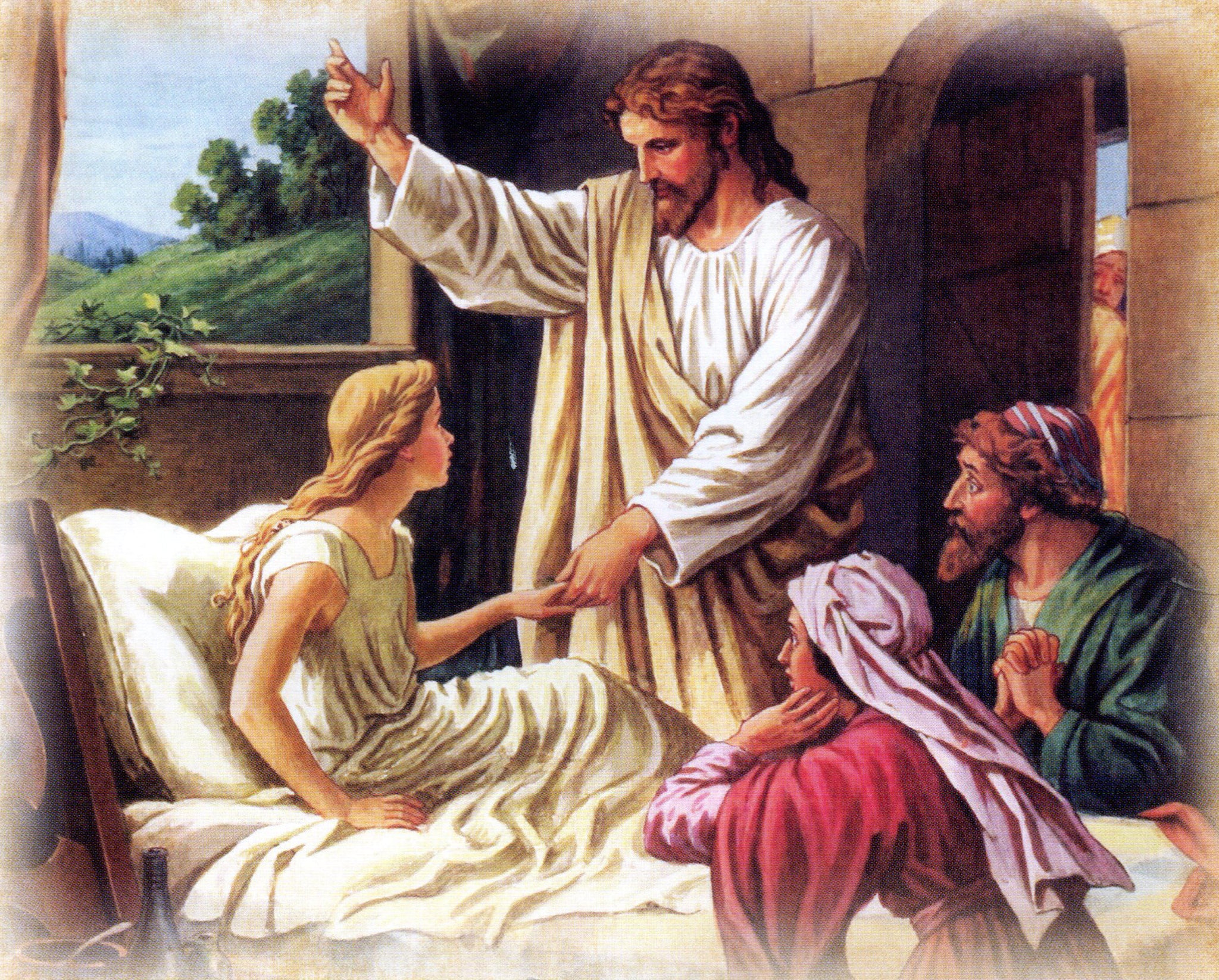 Jesus Heals Little Girl T - CATHOLIC PRINTS PICTURES - Catholic Pictures
