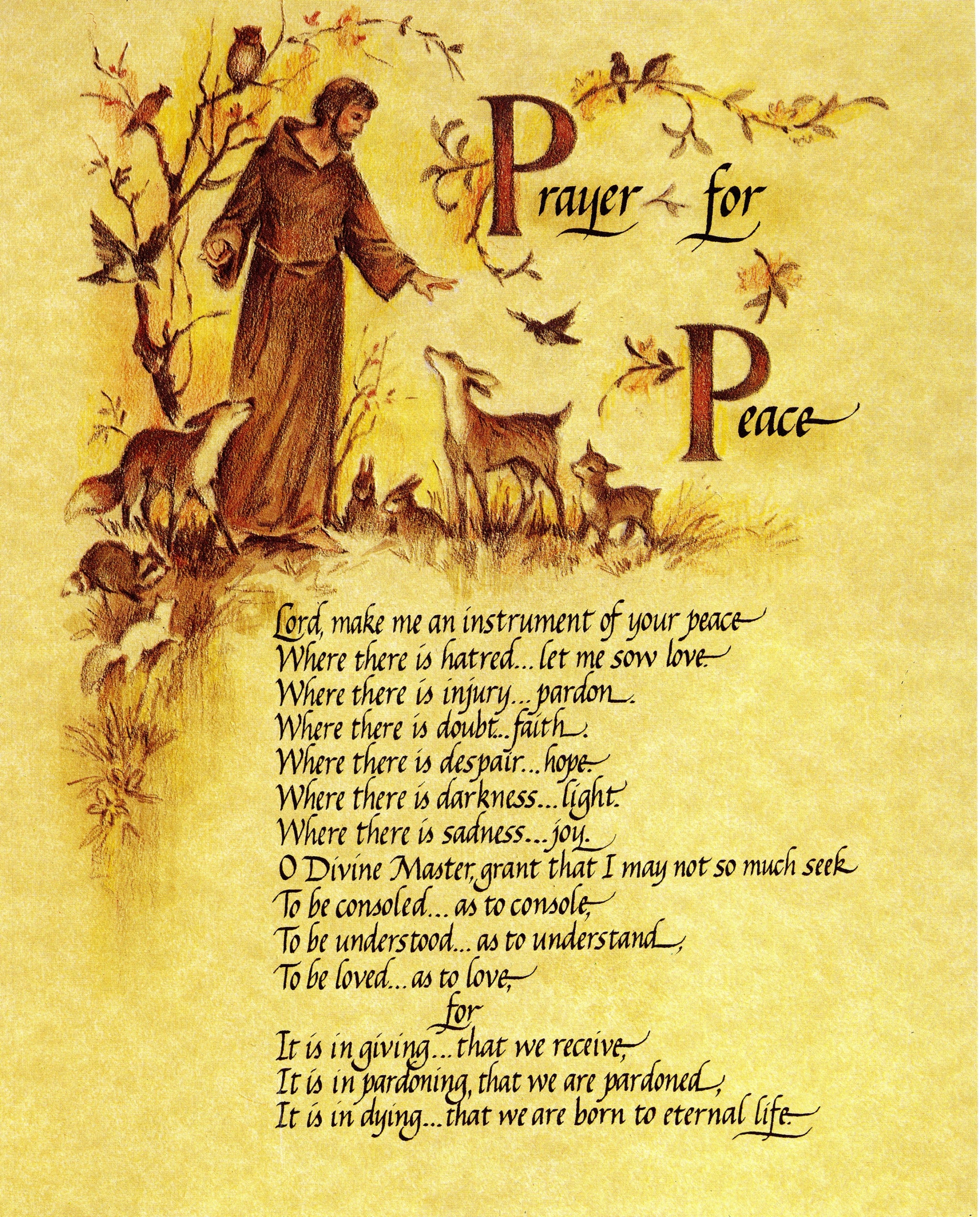 PRAYER OF ST FRANCIS CATHOLIC PRINTS PICTURES Catholic Pictures