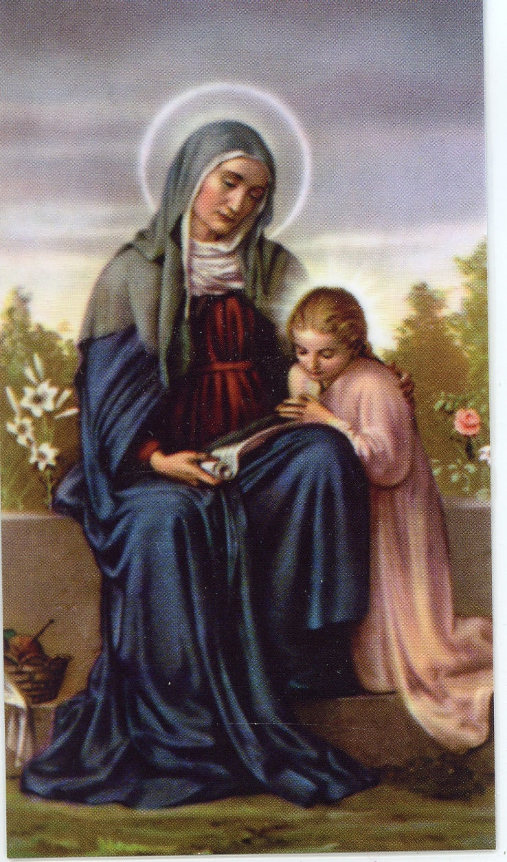 ST. ANNE LAMINATED HOLY CARDS QUANTITY 25 CARDS Catholic Pictures