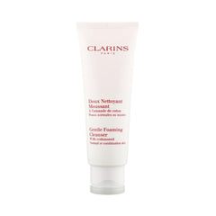 Clarins gentle foaming cleanser for normal and combination skin on white background