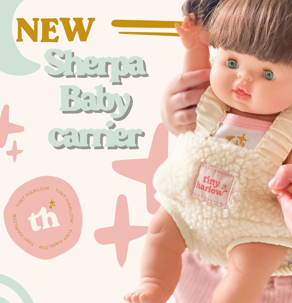 Tiny Harlow Doll's Sherpa Baby Carrier