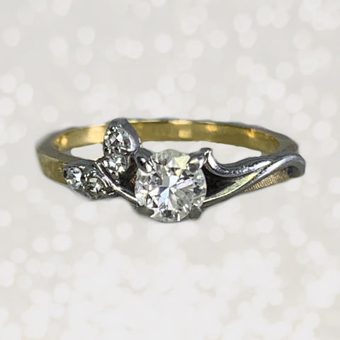 Art Nouveau Diamond Engagement Ring