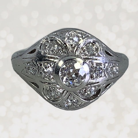 Art Deco Diamond Cluster Ring