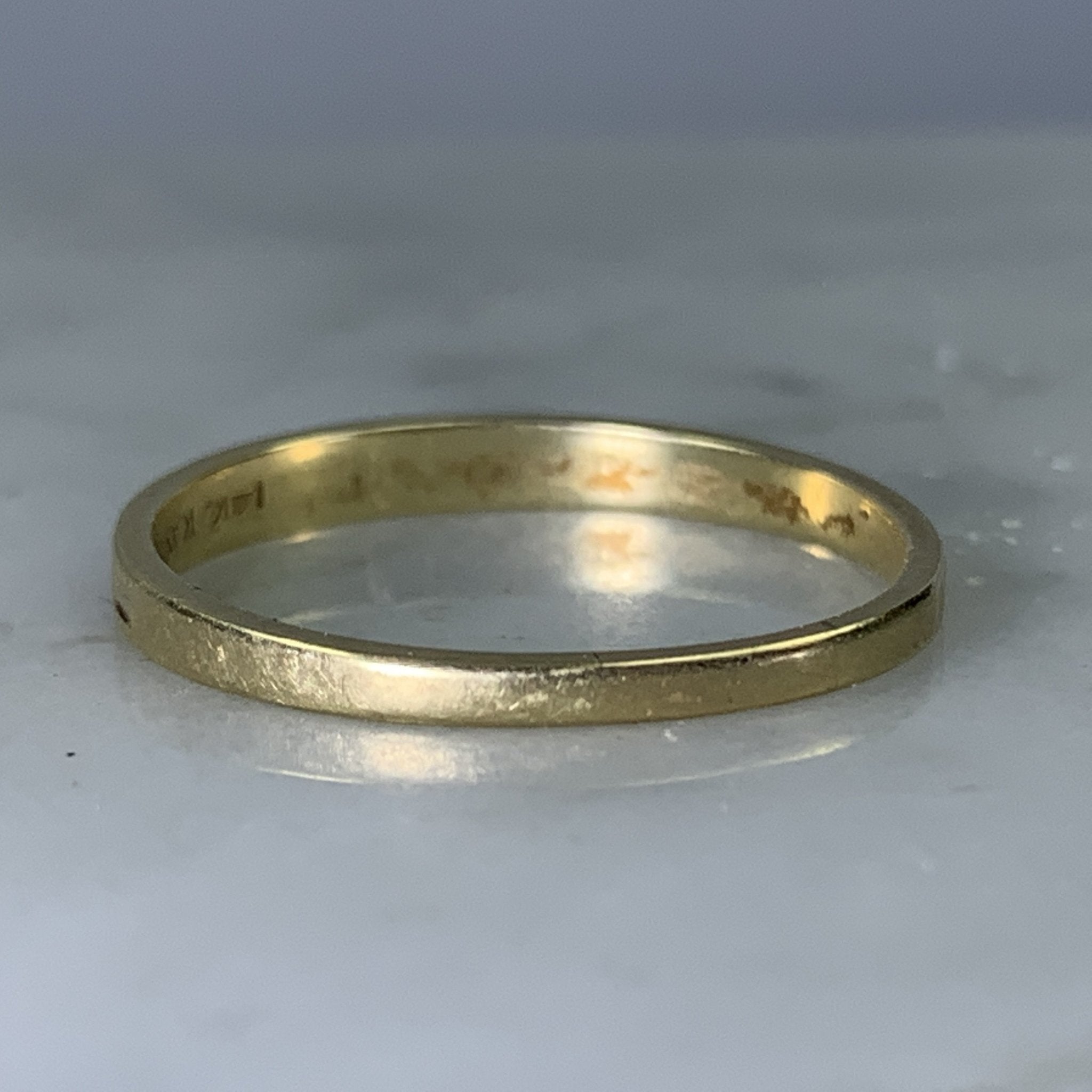 Art Deco Yellow Gold Wedding Band by Kaynar. Perfect Wedding Ring, Thu