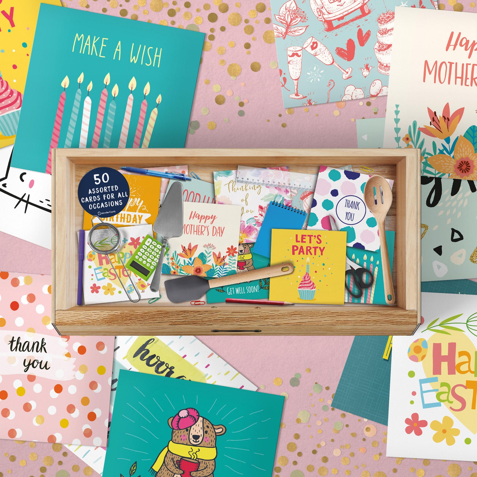 50 Assorted Greetings Cards Pack for All Occasions by Wonder Cards | E ...