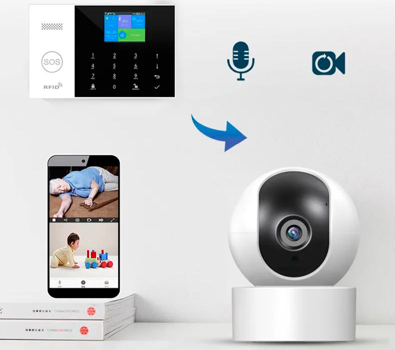 Sistema de Segurança sem fio Completo Yaosheng com Assistente de Voz