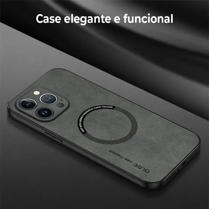 Case iPhone de Couro Luxury MagSafe