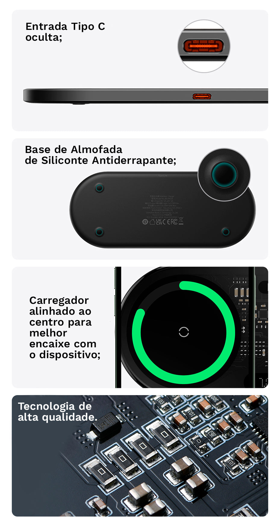 Carregador sem fio 2 em 1