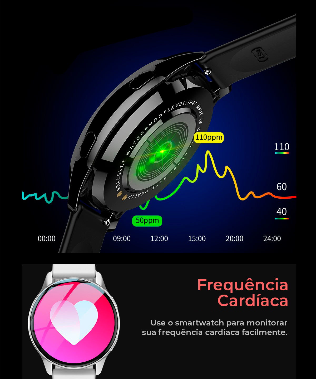 Smartwatch Lige Original com Pulseira Extra