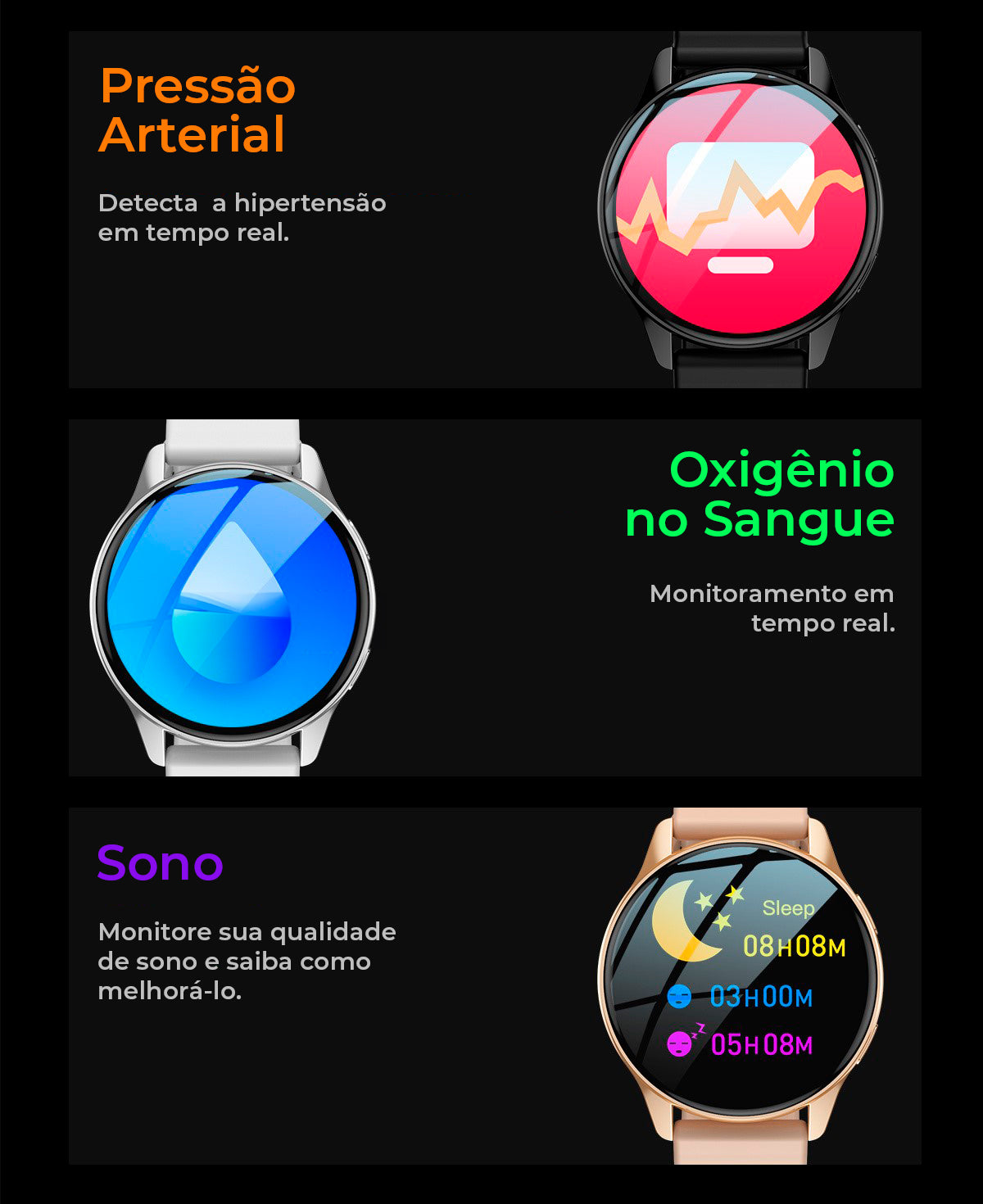 Smartwatch Lige Original com Pulseira Extra