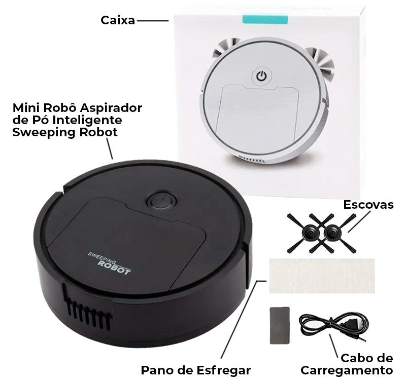 Mini Robô Aspirador de Pó Inteligente Sweeping Robot