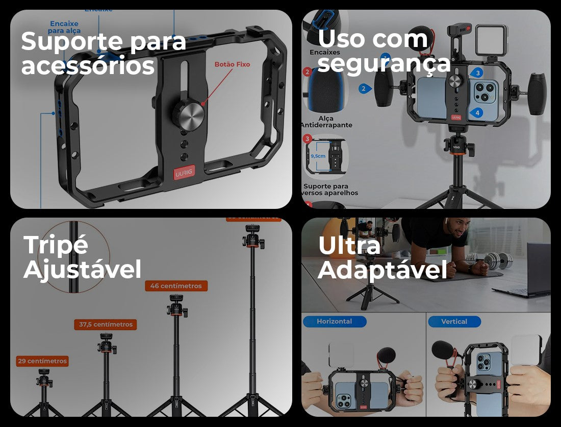 Kit de Filmagem Completo UURIG para Audiovisual