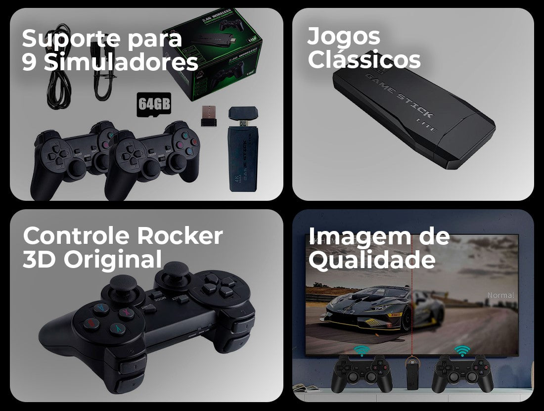 Game Stick Lite com 20.000 Jogos Retro