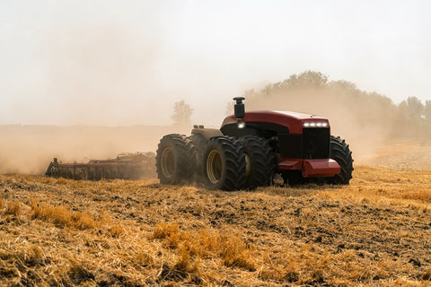 Photo of an autonomous tractor on the field