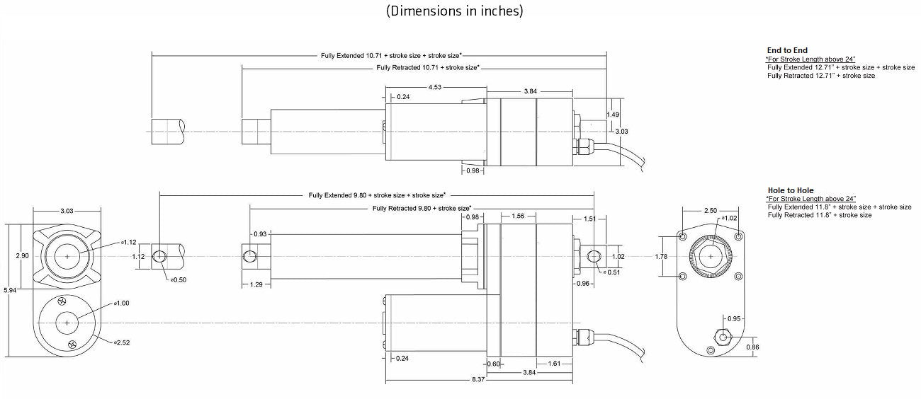 Heavy Duty Electric Linear Actuator (2000 lb) Heavy Load 12/24 VDC  Actuator – Progressive Automations
