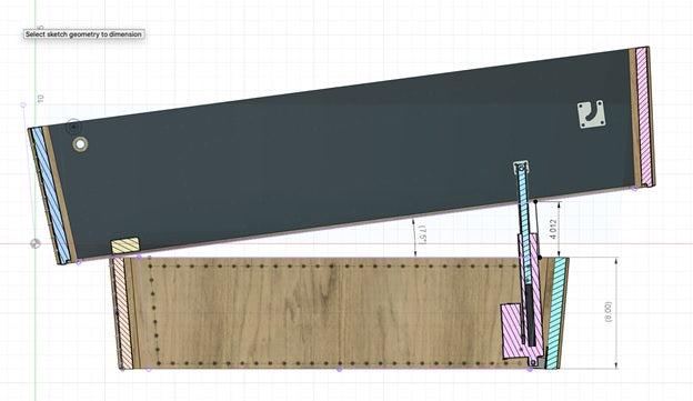 Adjustable height coffee table drawing