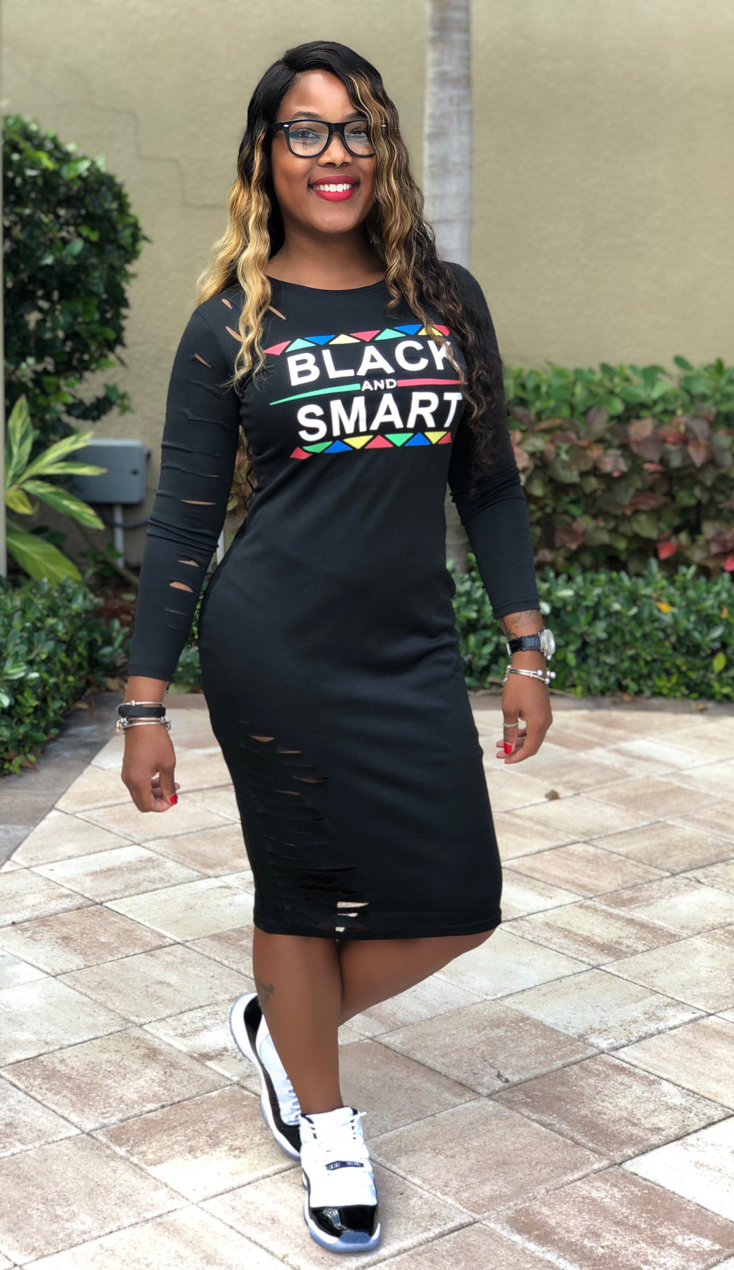 black smart shirt dress