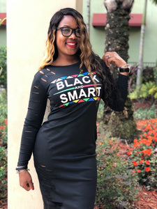 black smart shirt dress