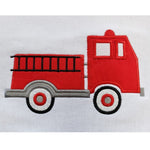 Firetruck applique embroidery design, snugglepuppyapplique.com