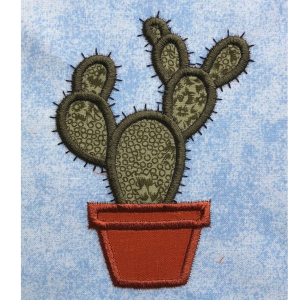 Prickly Pear Cactus applique embroidery design, snugglepuppyapplique.com