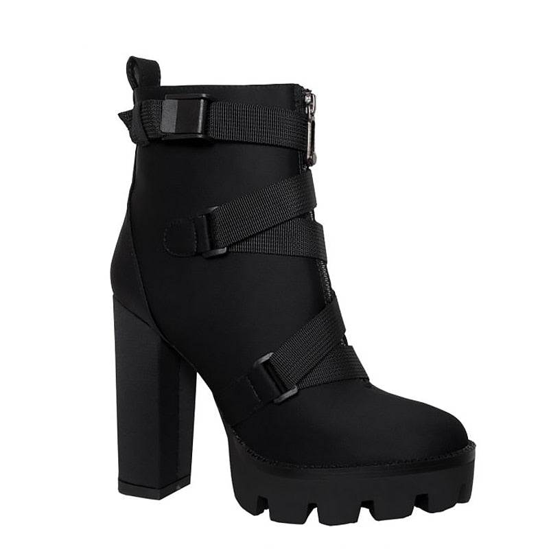 12cm Thick Heel Platform Boots – Neshaí 