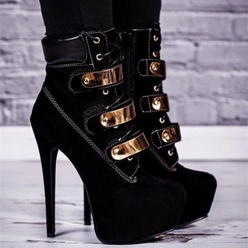 black high heel boots for girls