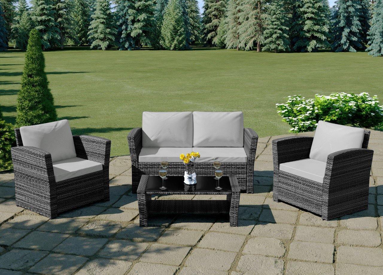 small rattan lounge set