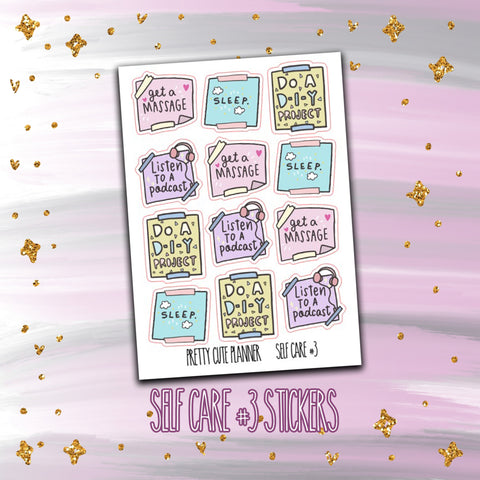 F089 Doodle Self Care Planner Stickers #3 - PrettyCutePlanner