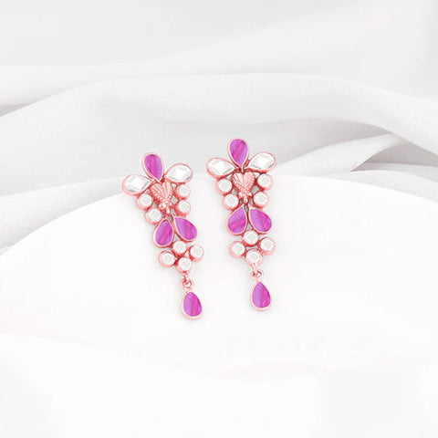 Rose Gold Floral Earrings for a Touch of Romance