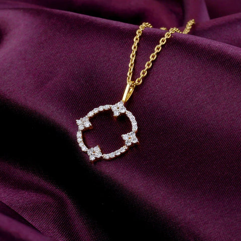 14K Gold Circle of Hope Diamond Pendant