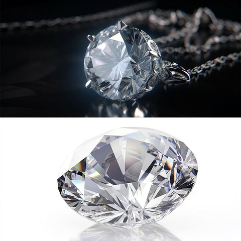 Side-by-side image of lab grown and natural diamond