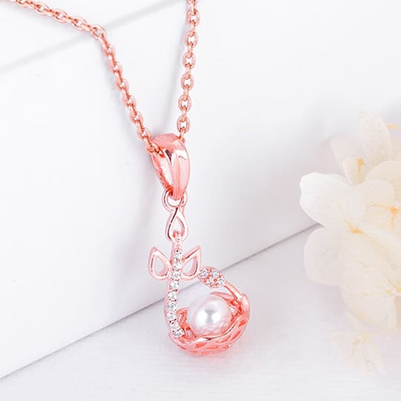 Rose Gold Shield Of Love Pendant