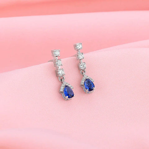 Silver and Blue Earrings for a Serene Look