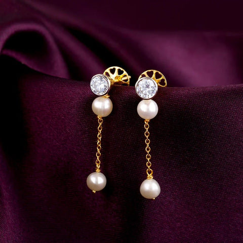 Moonlit Pearls Diamond Earrings