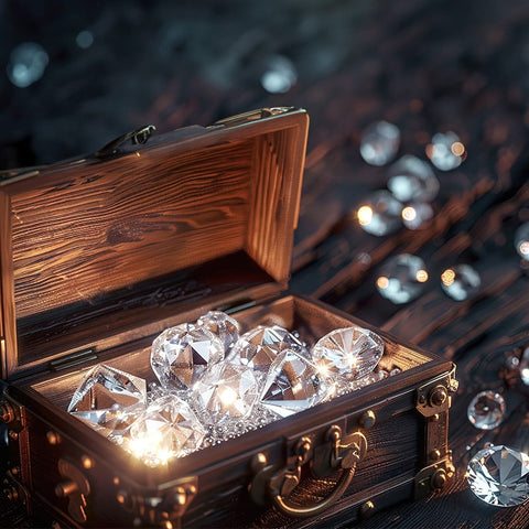 treasure with diamonds