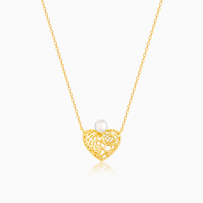 Amazon.com: Jewelry America Textured 14K Yellow Gold Puffed Filigree Heart  Charm Pendant Necklace, 16