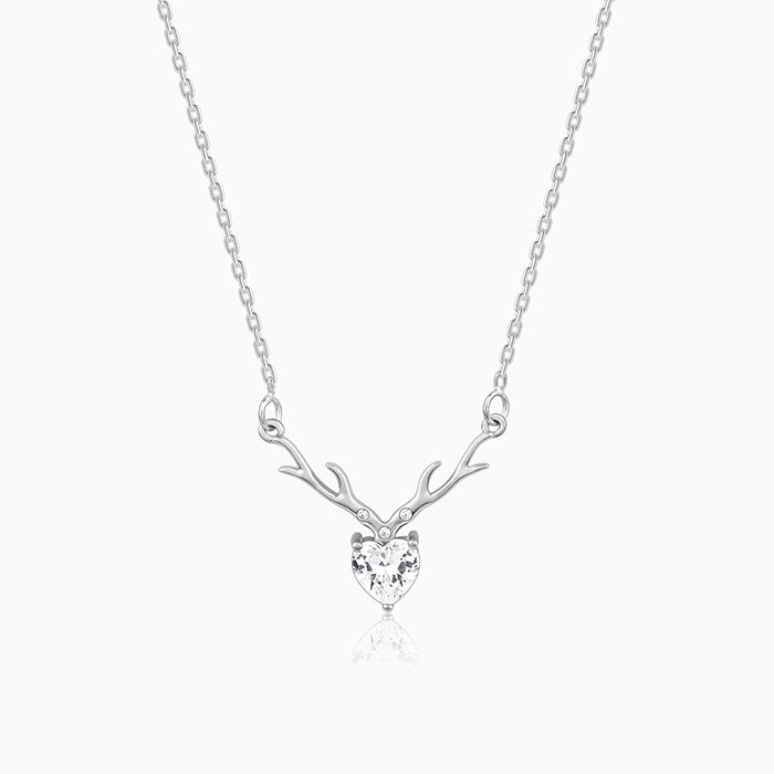 Anushka Sharma Silver Deer Heart Necklace - GIVA Jewellery product image