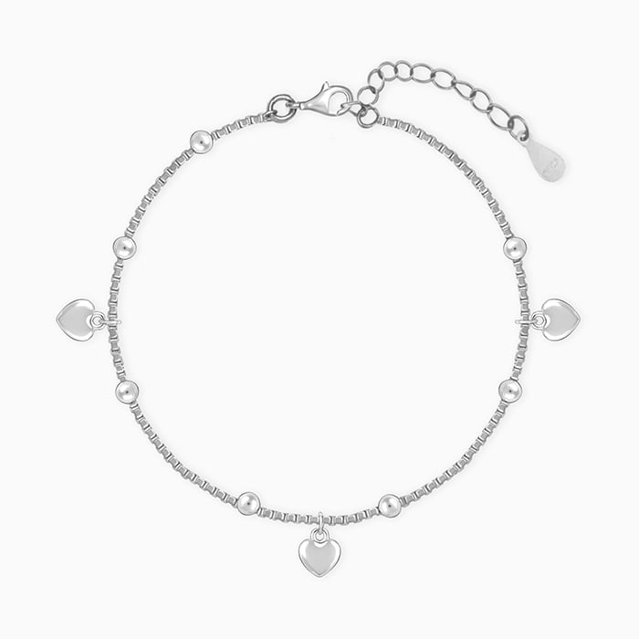 Buy SHAYA BY CARATLANE For the Love of Learning Heart Bracelet in Oxidized  925 Silver  Shoppers Stop