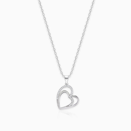 Anushka Sharma Silver Solitaire Heart Pendant with Link Chain