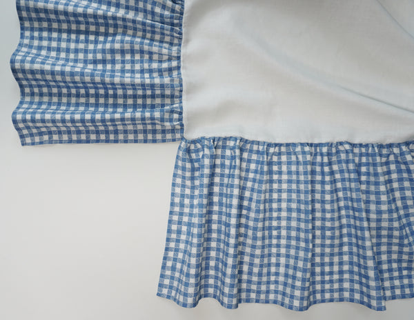 Ruffle Crib Skirt Gingham Blue – Krane Home