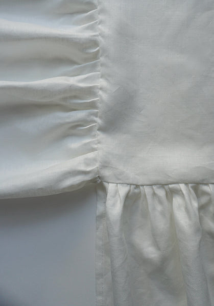 Ruffle Crib Skirt Woven Herringbone White – Krane Home