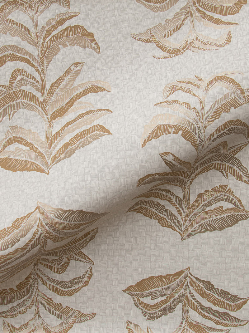 Beste Banana Leaf Wallpaper in Gold – Krane Home WR-48