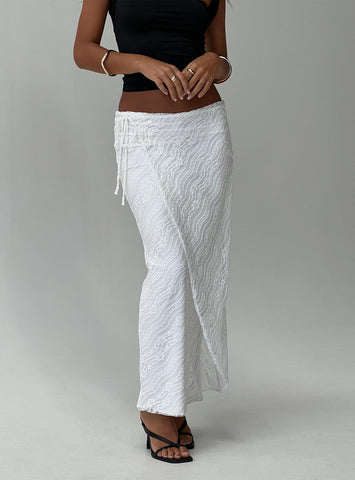 Shop Princess Polly Ring Her Up Lace Wrap Maxi Skirt In White