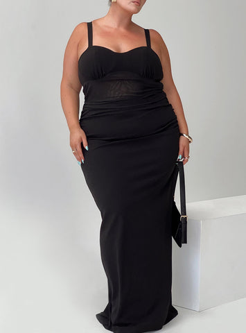 Shop Princess Polly Curve Mazzola Maxi Dress In Black