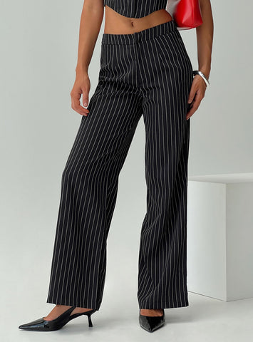 kimia pants black / white pinstripe