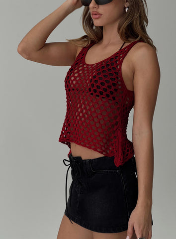 Shop Princess Polly Lower Impact Shikarni Knit Top In Red