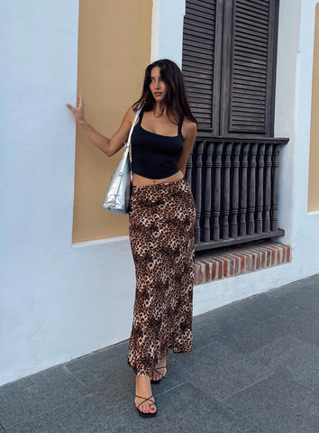 Shop Princess Polly Emily Maxi Skirt In Leopard Print